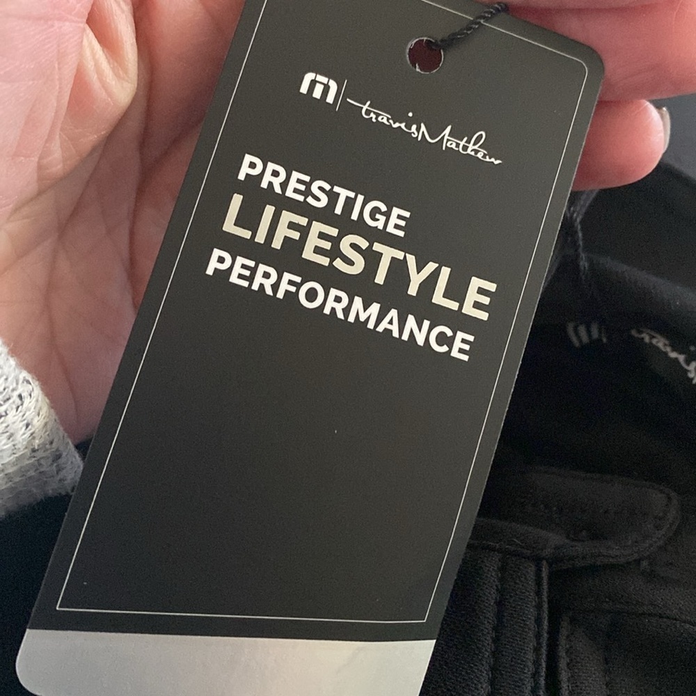 NWT Travis Mathew Oceanside Polo Shirt Mens M Black Intuit Logo Golf - Picture 7 of 13